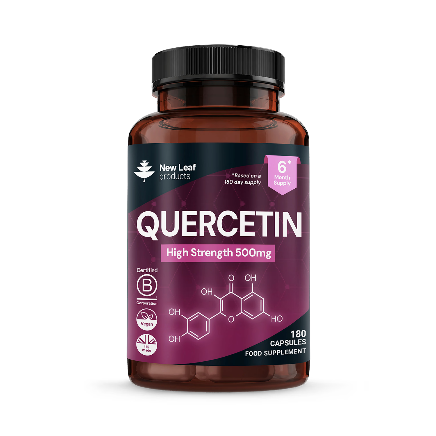 New Leaf Products Quercetin Capsules 500mg 180 capsules - British product