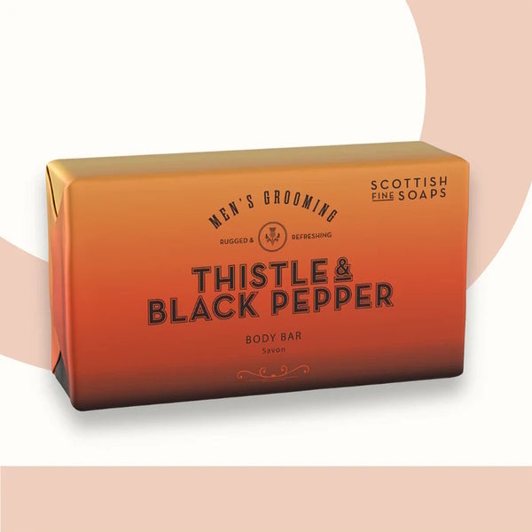 Scottish Fine Soaps Men's Thistle &amp; Black Pepper Body Bar 220g