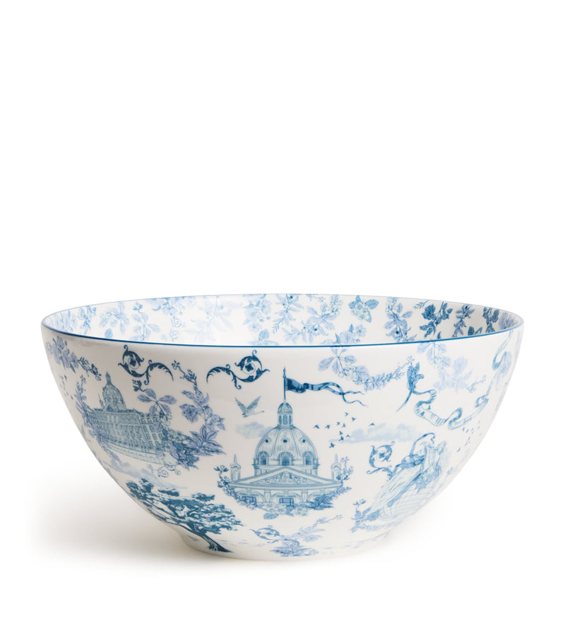 Harrods fine bone china Toile pattern bowl 25.5cm, UK version