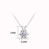 Leaper Moissanite pendant necklace 2CT silver gold plated, imported from the UK