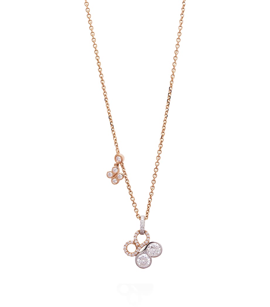 Boodles rose gold platinum diamond necklace (British brand)