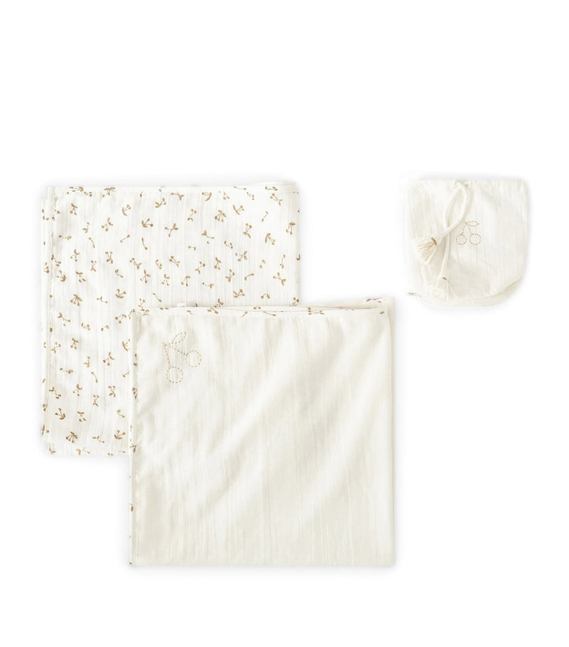 Bonpoint cotton square and hat set for baby (British brand)