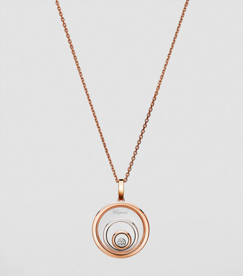 Chopard Happy Spirit necklace rose and white gold, UK version