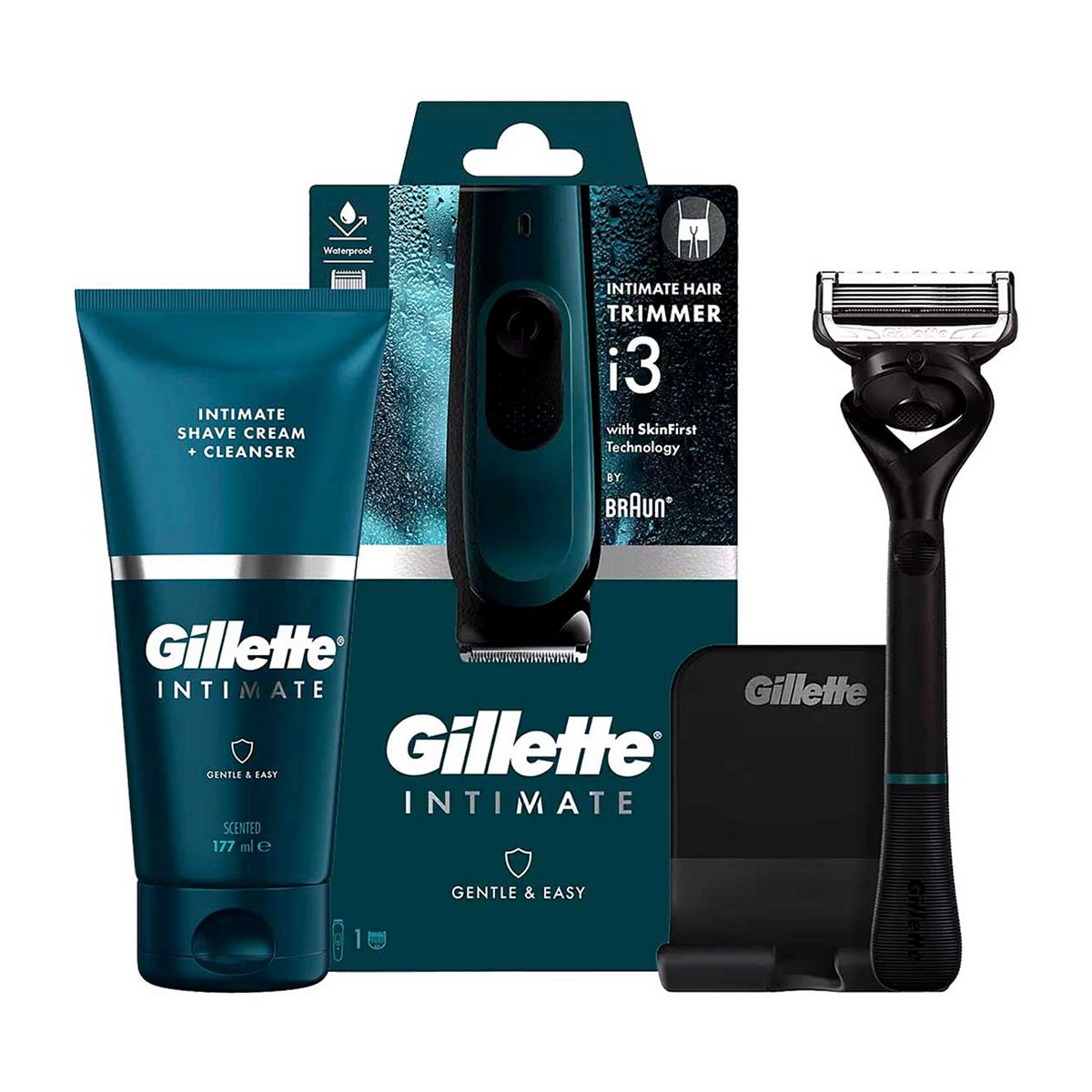 Gillette Intimate Trimmer Starter Set with Razor, Shave Cream and Cleanser GOODS Boots   