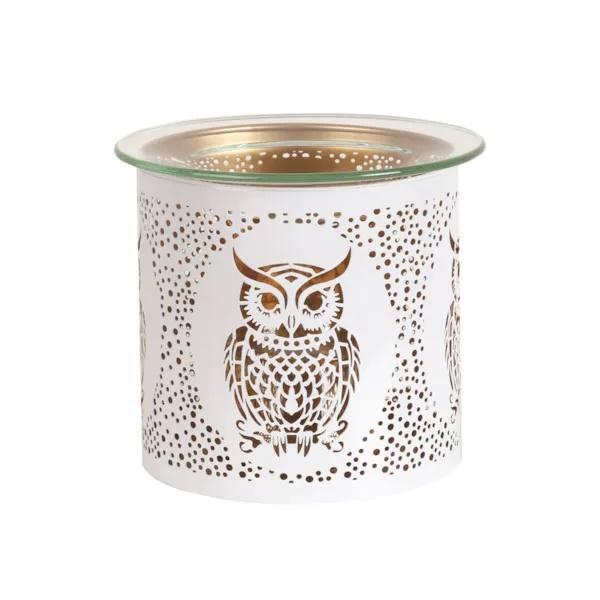 Aroma owl tealight holder wax melt burner white, UK version