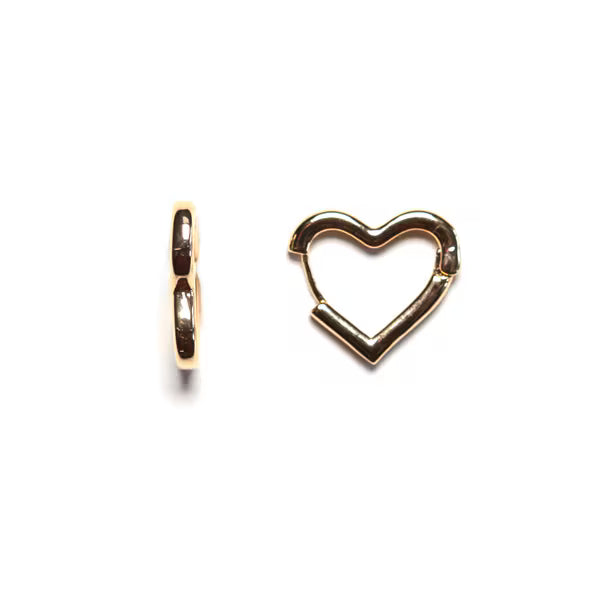 Sensation large gold plated heart huggy hoop earrings (British brand)