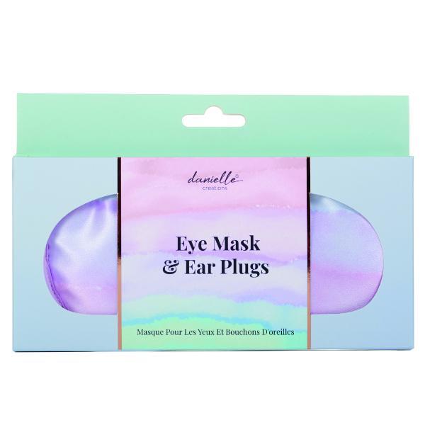 Danielle Creations pastel pink sleep mask and ear plug set (British brand)