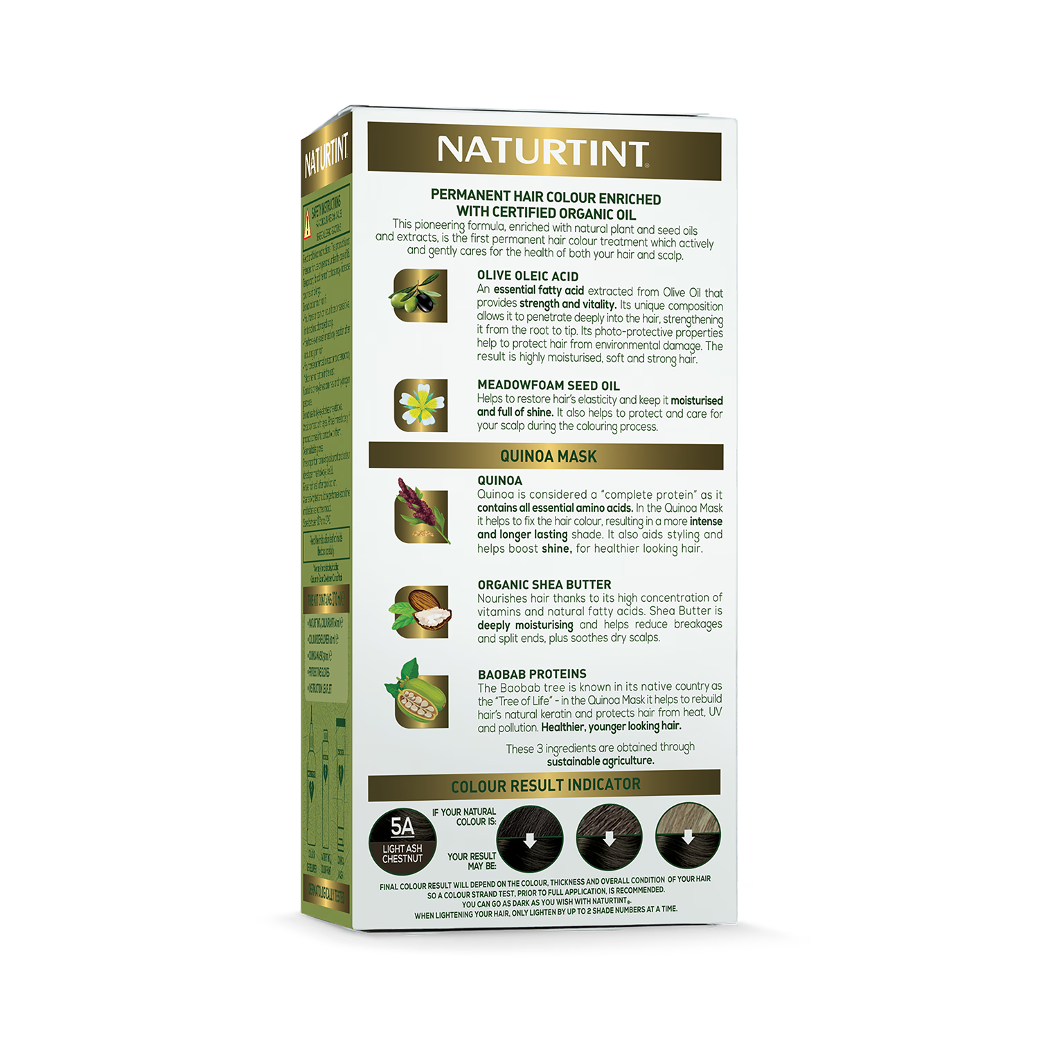 Naturtint hair colour gel 5A Light Ash Chestnut 170ml (British brand)