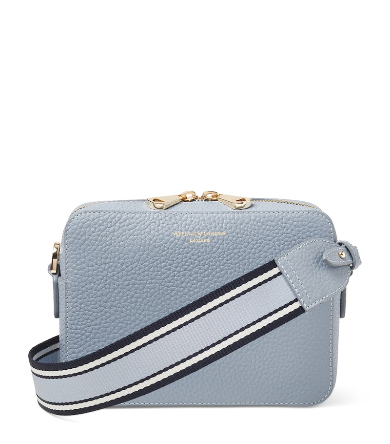 Aspinal of London leather camera crossbody bag slot weave (British brand)