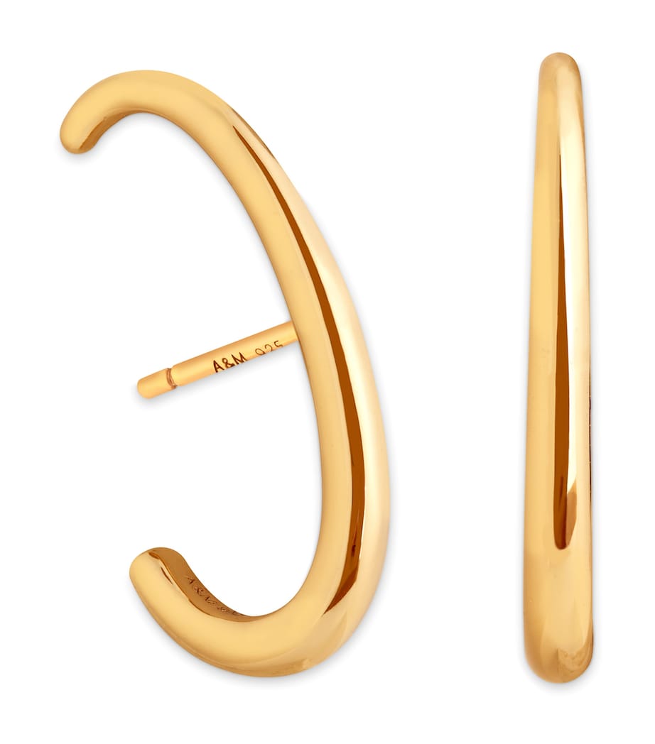 Astrid & Miyu gold-plated silver orbit dome stud earrings, UK version