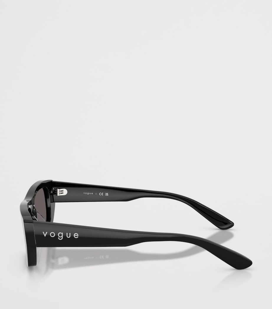 Vogue rectangular sunglasses black acetate, UK version