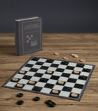 Vintage Bookshelf checkers and backgammon board game (British brand)
