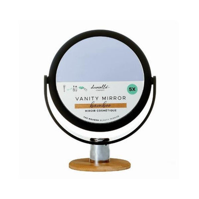Superdrug Danielle Creations Black Bamboo Soft Touch Double-Sided Vanity Mirror with Magnifying - 23x18cm- Buy online at McGrocer