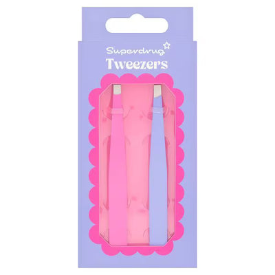 Superdrug Pinsett i rustfritt stål, 2 stk, 9,6 cm