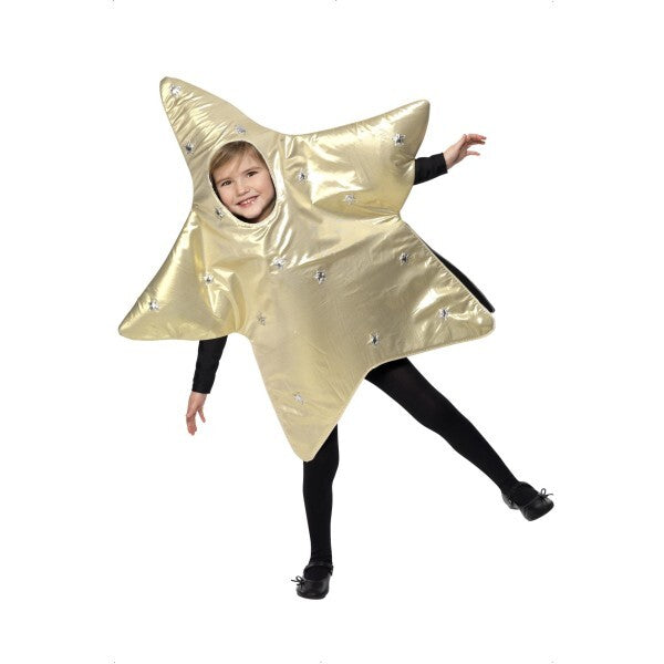 Smiffys Christmas Star Costume in gold with tabard, imported from the UK