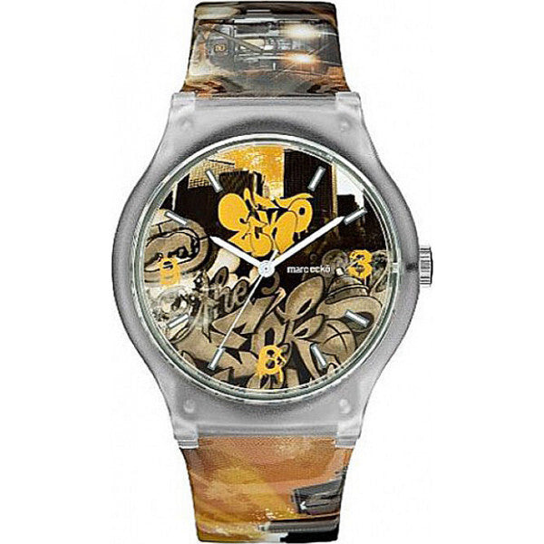 Marc Ecko brown watch with plastic strap, UK version