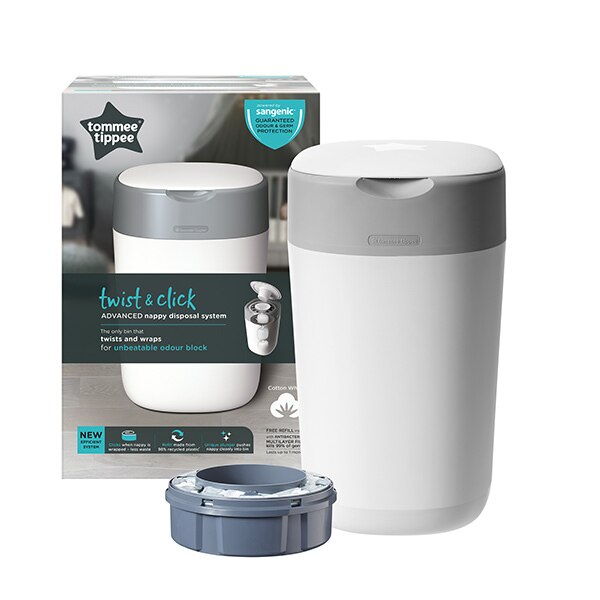 Tommee Tippee Twist and Click Advanced Nappy Disposal Bin GOODS Superdrug   