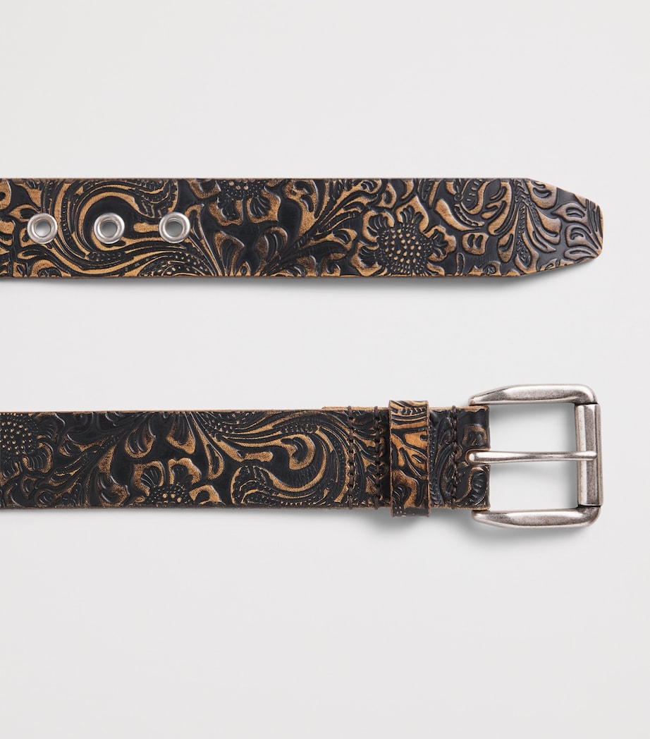 Our Legacy engraved paisley belt Italian leather - British product
