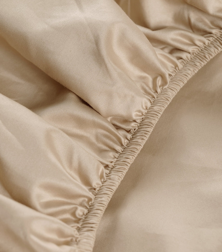 Hamam organic cotton sateen fitted sheet super king 180x200cm - British product