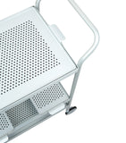 Kaymet aluminium serving trolley with two tiers and wheels, UK version