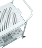 Kaymet aluminium serving trolley with two tiers and wheels, UK version