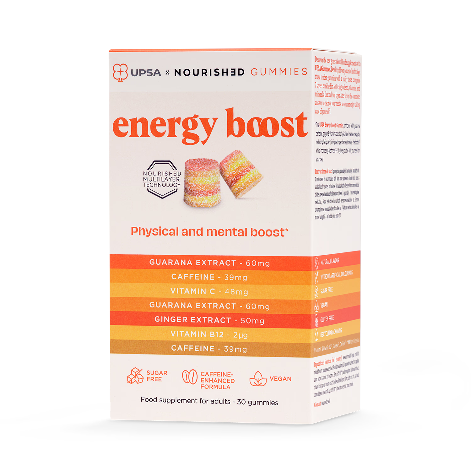 UPSA x Nourished Energy Boost Gummies 30 count - British product