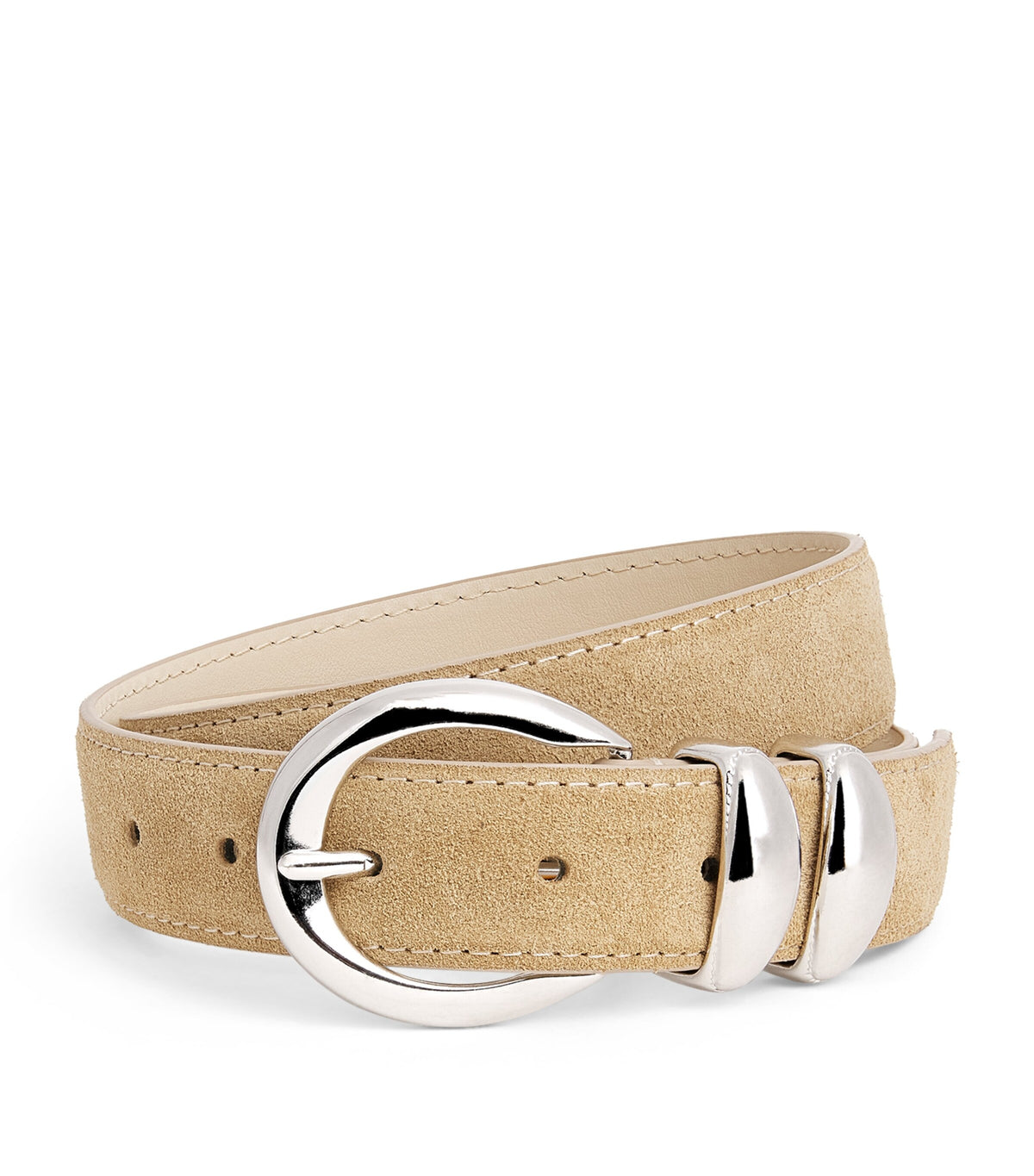 Sandro Paris suede belt with silver buckle, UK version