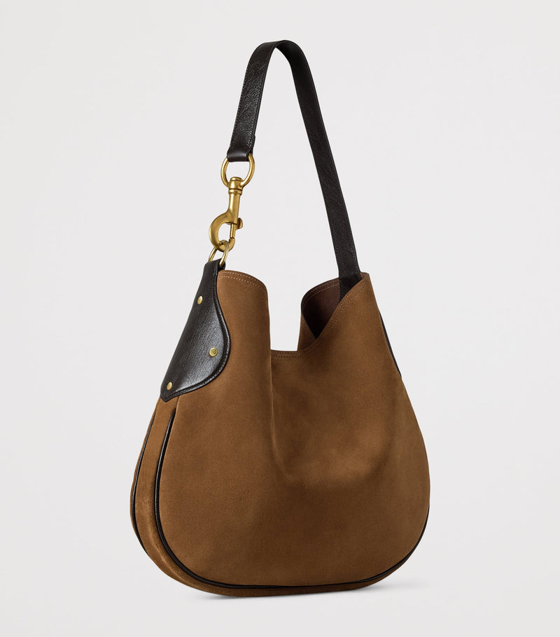 Mulberry suede Hackney shoulder bag, imported from the UK