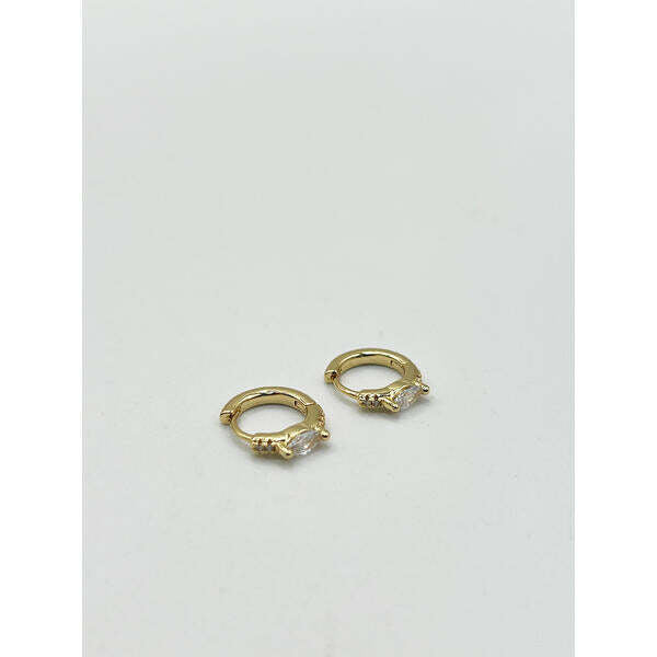 SVNX oval diamante huggie hoops stainless steel (British brand)