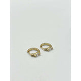 SVNX oval diamante huggie hoops stainless steel (British brand)