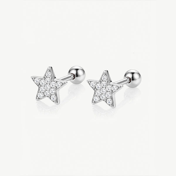 MUCHV small star earrings 0.6cm sterling silver - British product