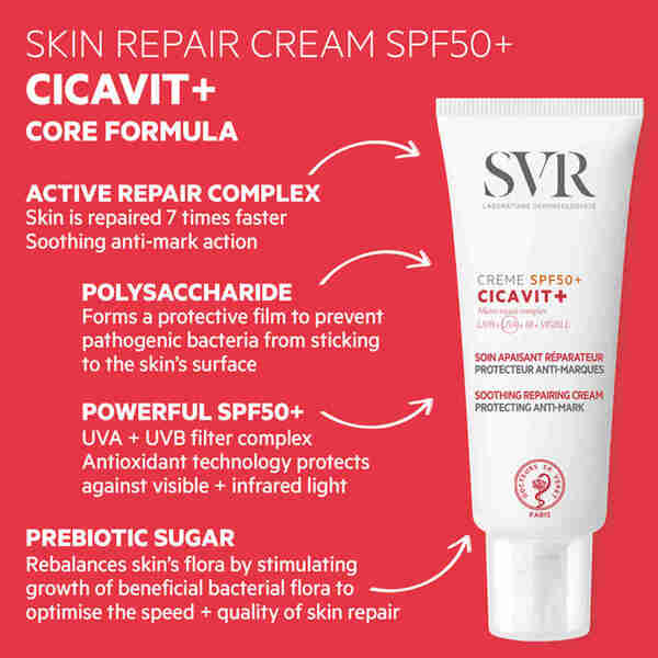SVR Cicavit+ SPF 50 Scar Protection Cream 40ml (British brand)