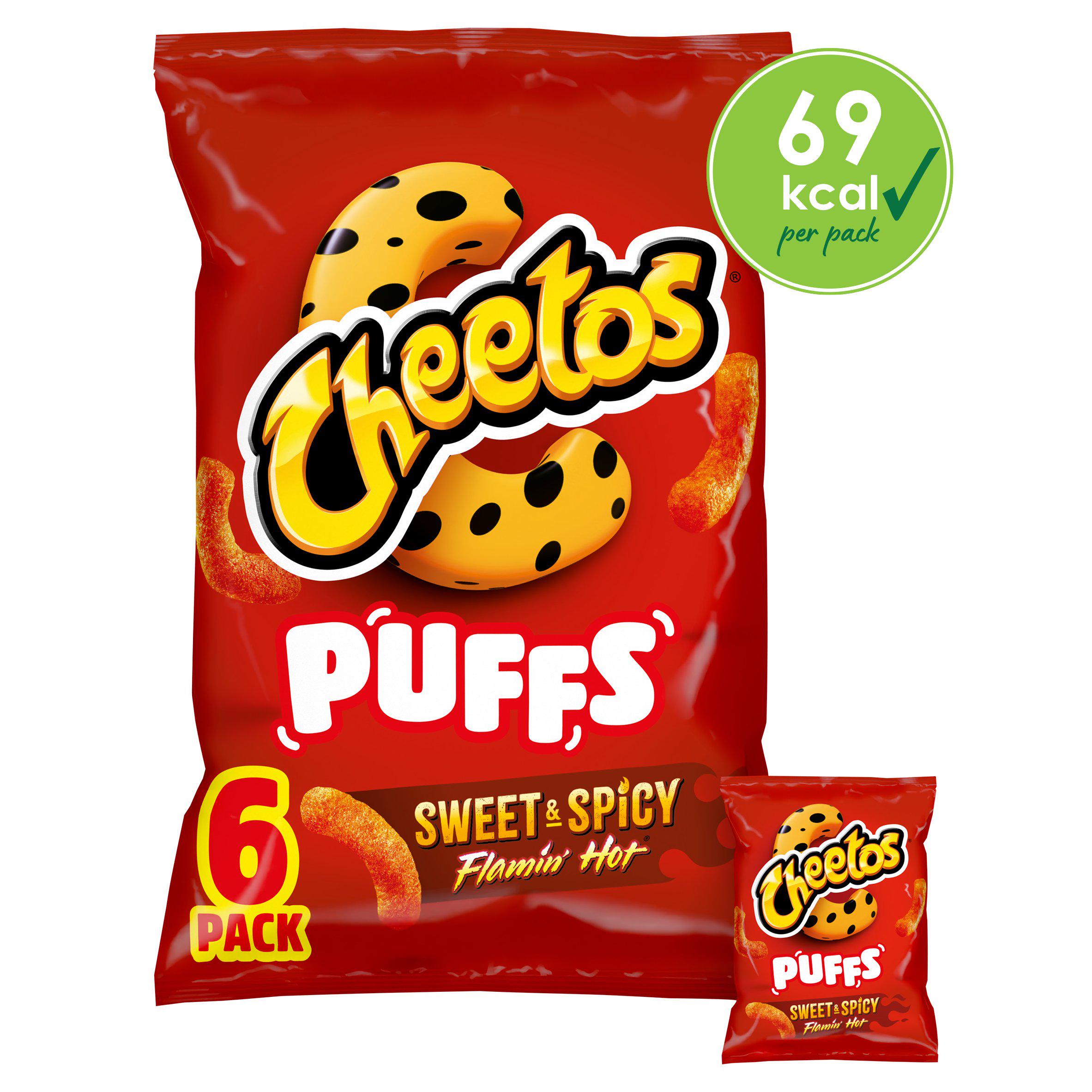 Cheetos Puffs Sweet & Spicy Multipack Snacks Crisps 6x13g GOODS Sainsburys   