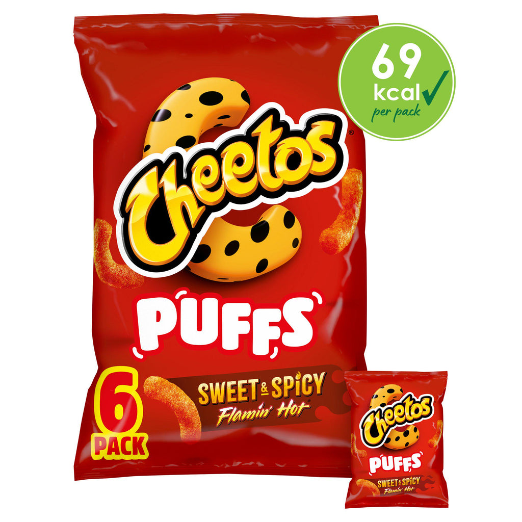 Cheetos Puffs Sweet & Spicy Multipack Snacks Crisps 6x13g