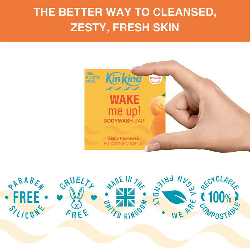 KinKind Wake Me Up solid body wash bar 50g, UK version
