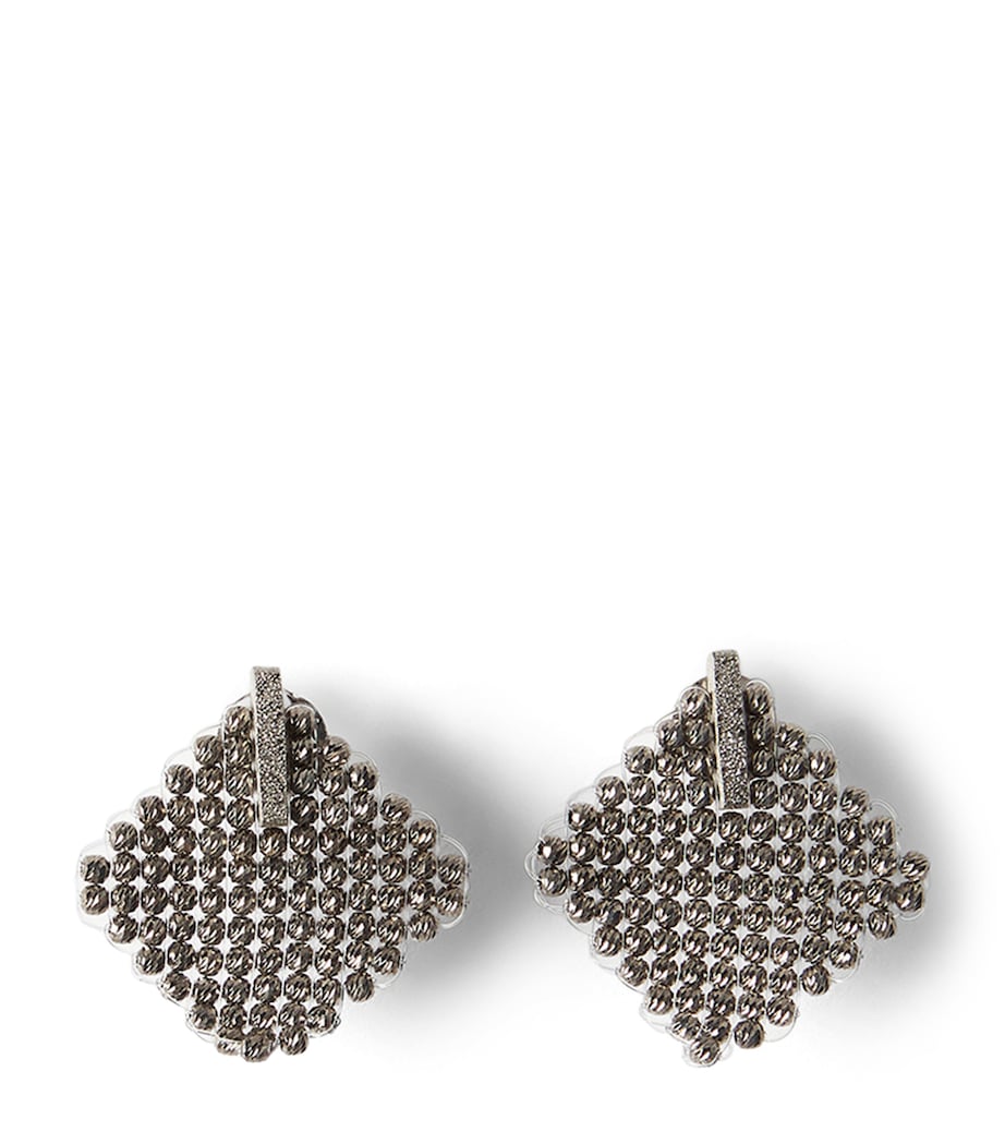 Brunello Cucinelli sterling silver square earrings - British product