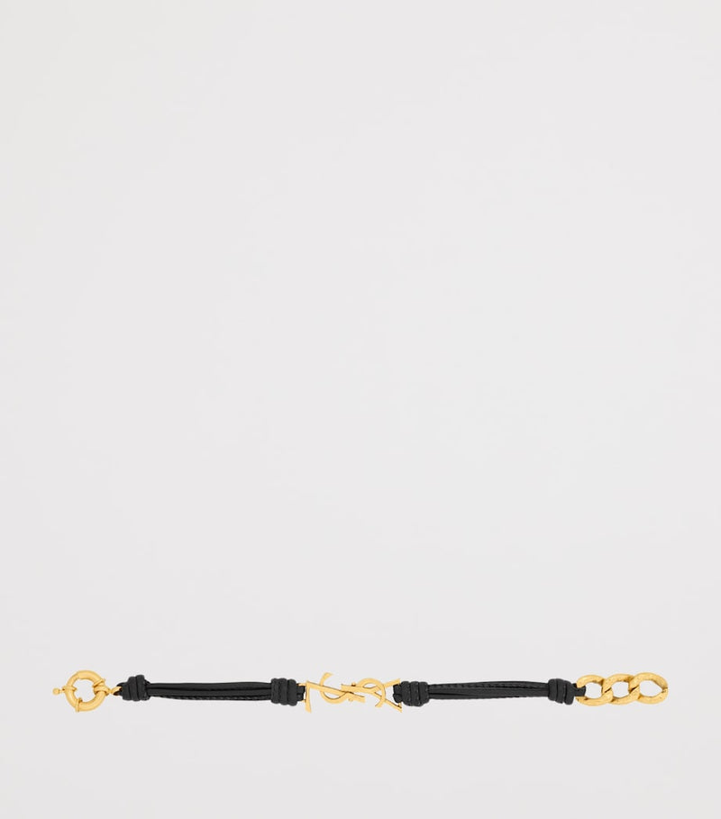 Saint Laurent leather Cassandre bracelet with YSL logo, UK version