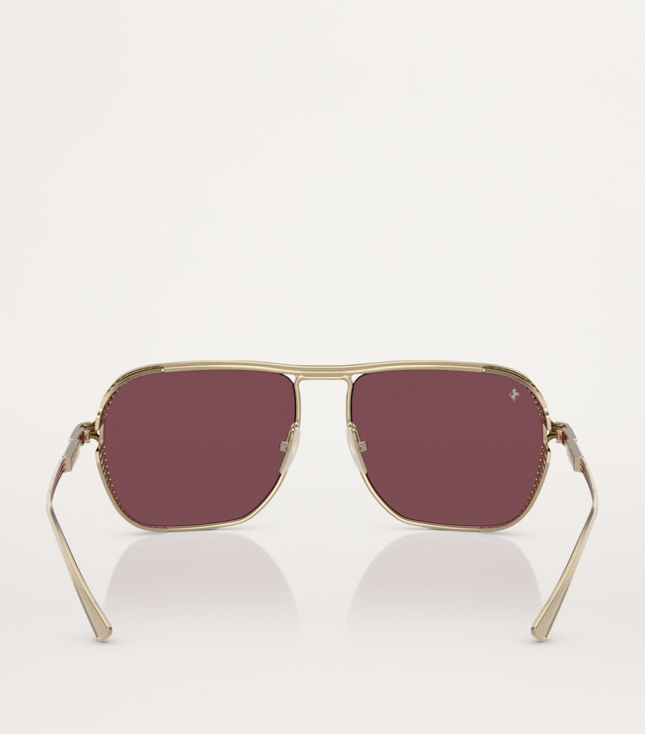 Ferrari logo-detail sunglasses titanium frame 0FH1014T (British brand)