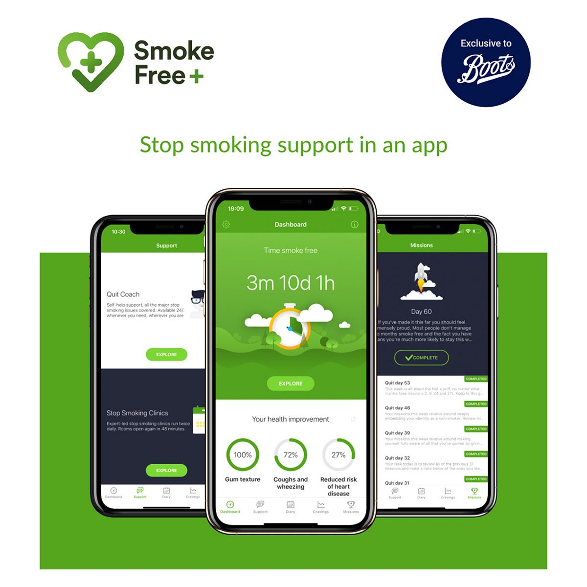 Smoke Free+ Giftcard  - Stop smoking support in an app GOODS Boots   