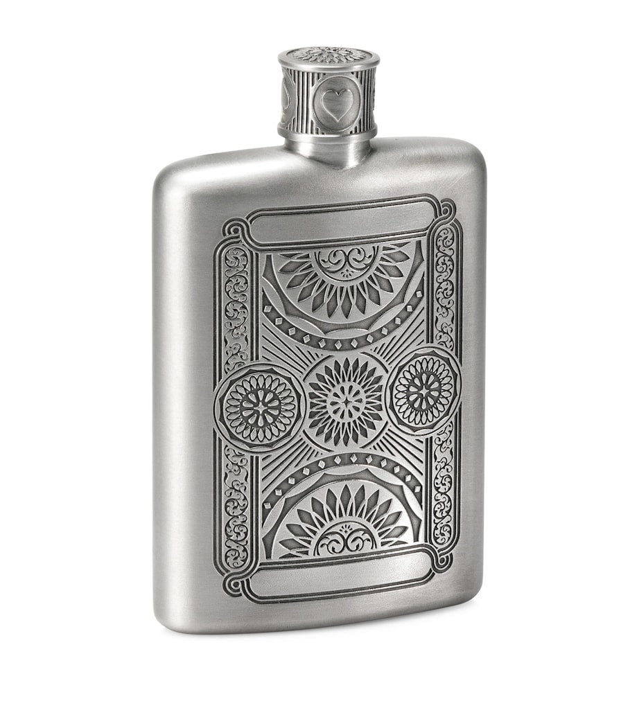 Royal Selangor pewter Ace hip flask 140ml, imported from the UK