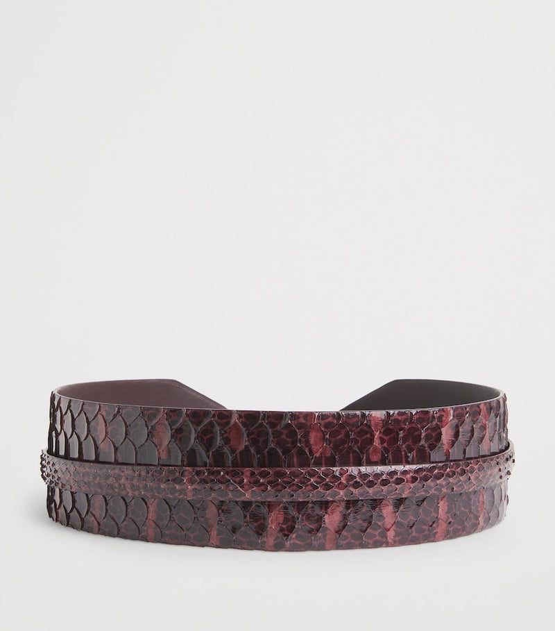 Alaïa wide croc-embossed leather belt 3cm (British brand)