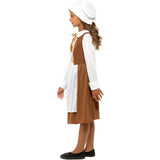 Smiffys Tudor Girl costume brown dress hat mock apron - British product