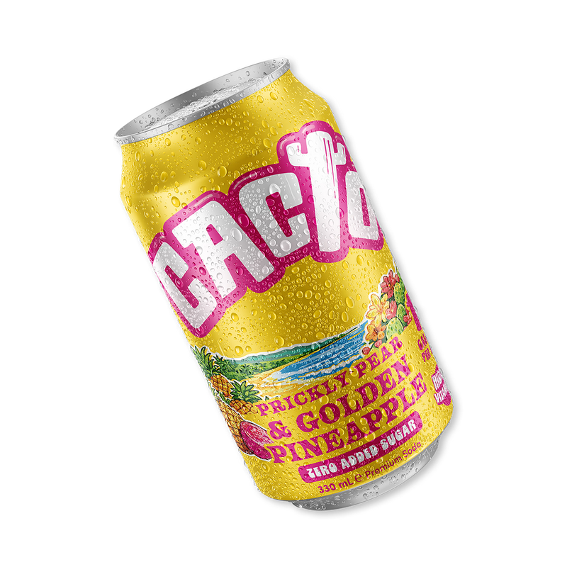Cacto soda prickly pear and pineapple 330ml, UK version