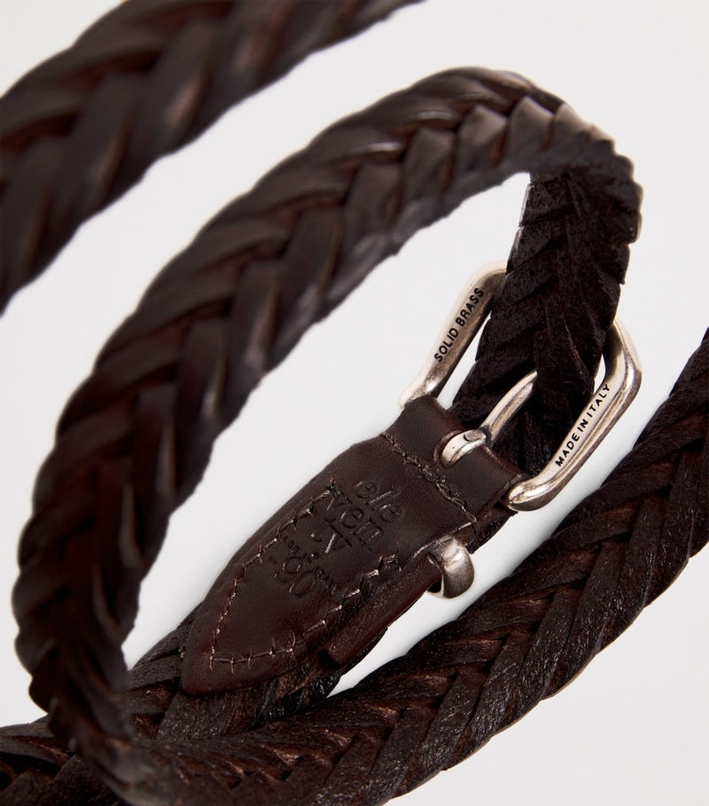 Eleventy braided leather belt 2.5cm, UK version