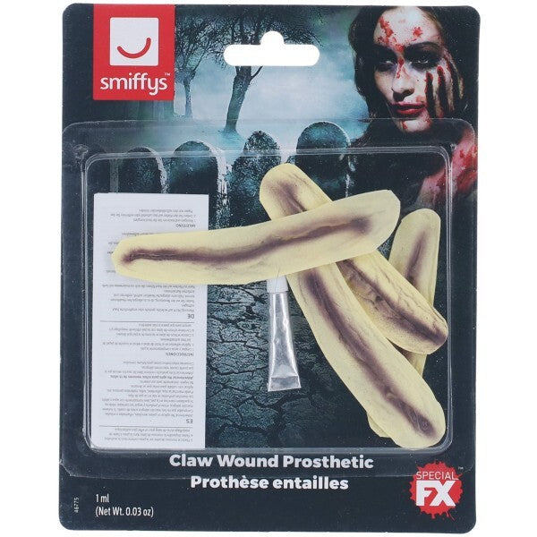 Smiffys latex claw wound prosthetic red (British brand)