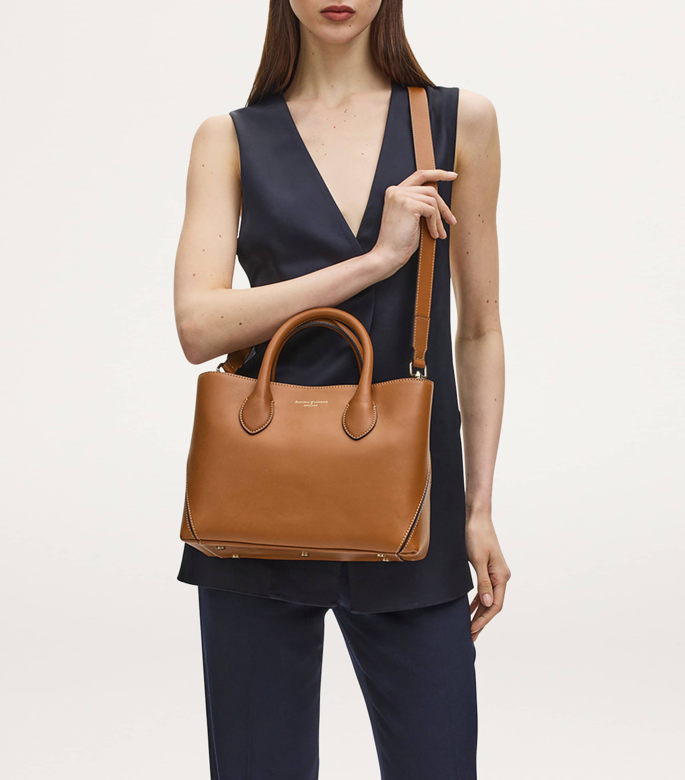 Aspinal Of London Midi Leather London Tote Bag - British product