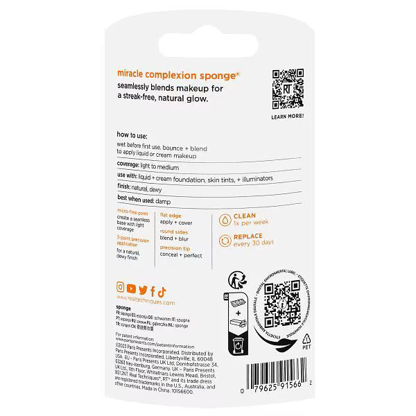 Real Techniques Miracle Complexion makeup sponge, imported from the UK