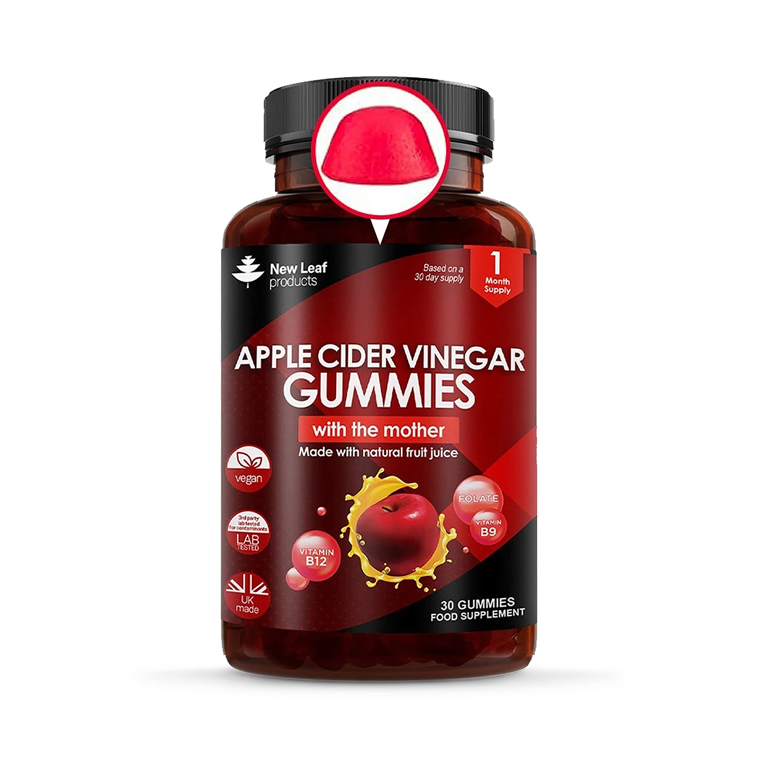 New Leaf apple cider vinegar gummies 30 count - British brand