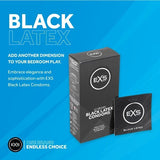 EXS black latex condoms vegan 12 pack, UK version