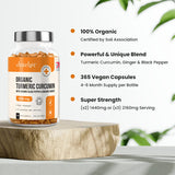 VitaBright Organic Turmeric Curcumin Capsules 2160mg, UK version